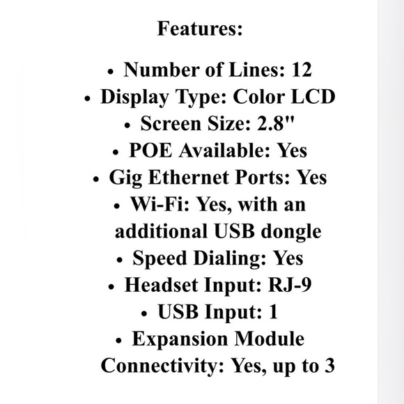 NIB Nextiva X-835 SIP Color Deskset Phone 12 Lines VOIP USB Ethernet - Picture 5 of 6